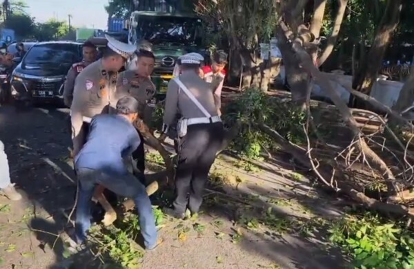 Personil Satlantas Polres Serang Bersihkan Dahan Pohon&hellip;