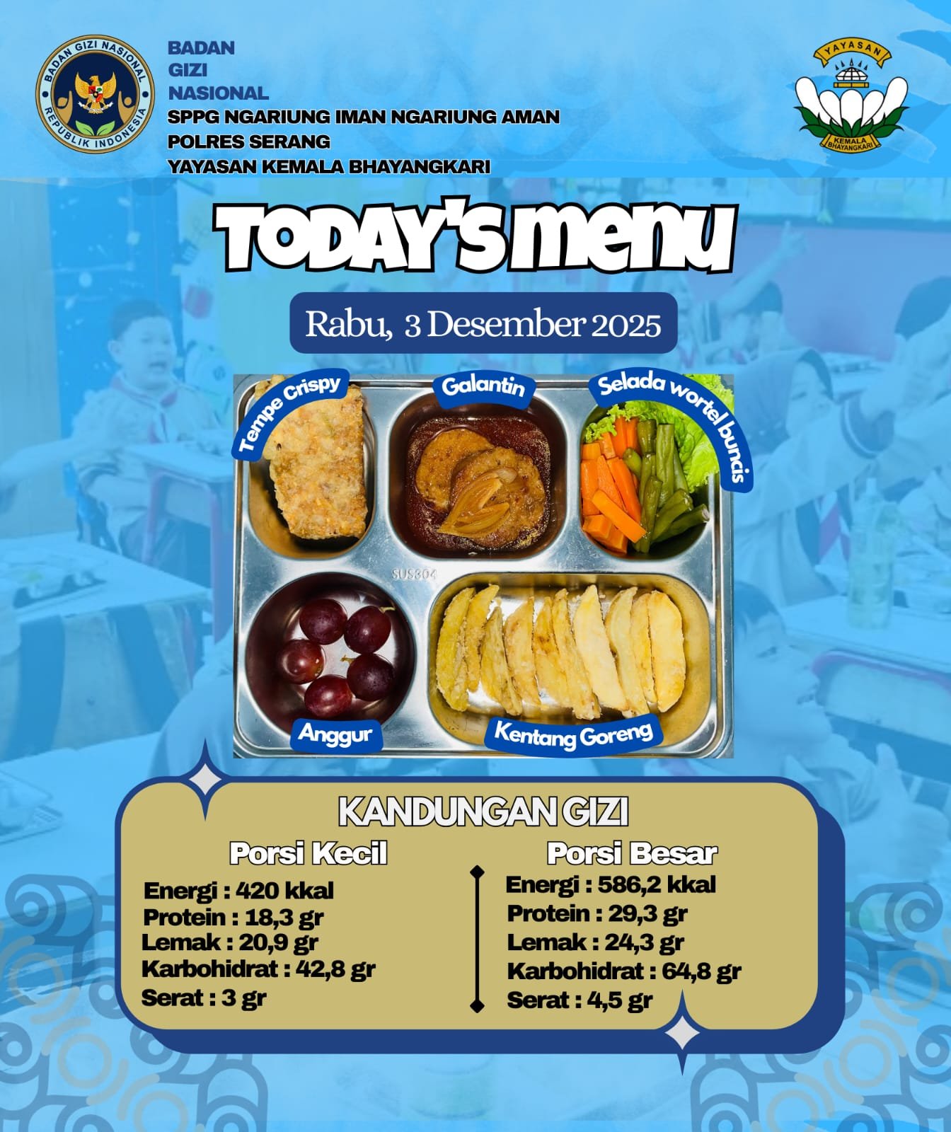 Simak, Menu MBG SPPG Ngariung Iman Ngariung Aman&hellip;