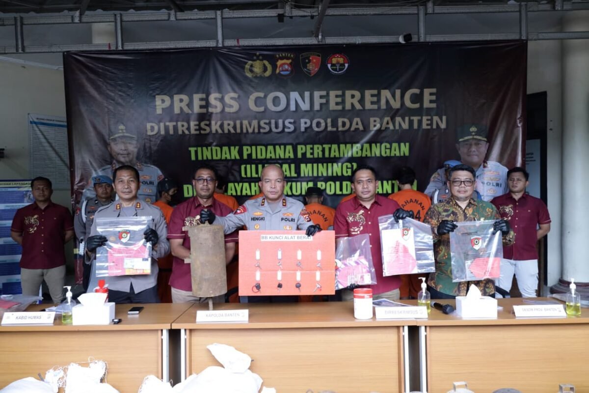 Ditreskrimsus Polda Banten Tindak Tegas 8 Penambang…