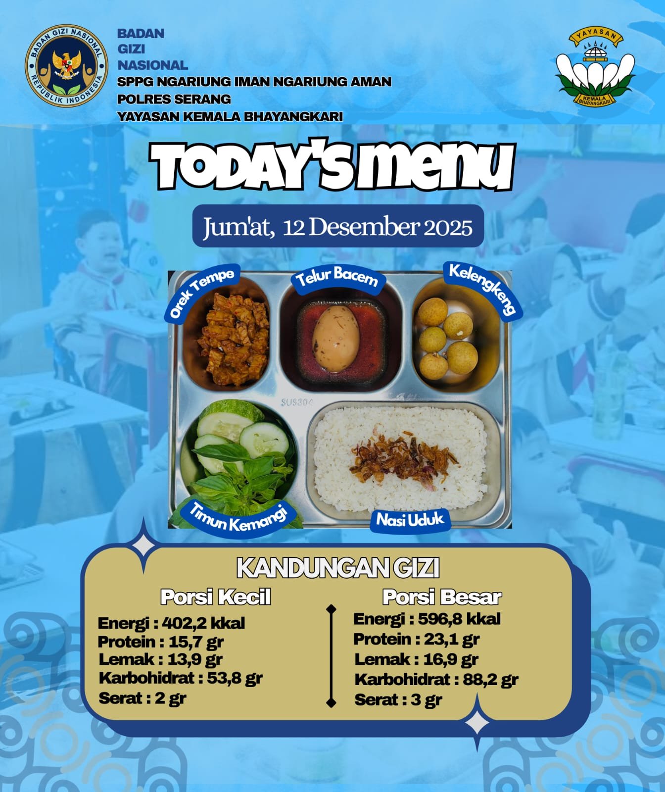 Simak ! Menu MBG SPPG Ngariung Iman Ngariung&hellip;