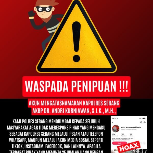 Nama Kapolres Serang Dicatut untuk Penipuan, Polisi Imbau…