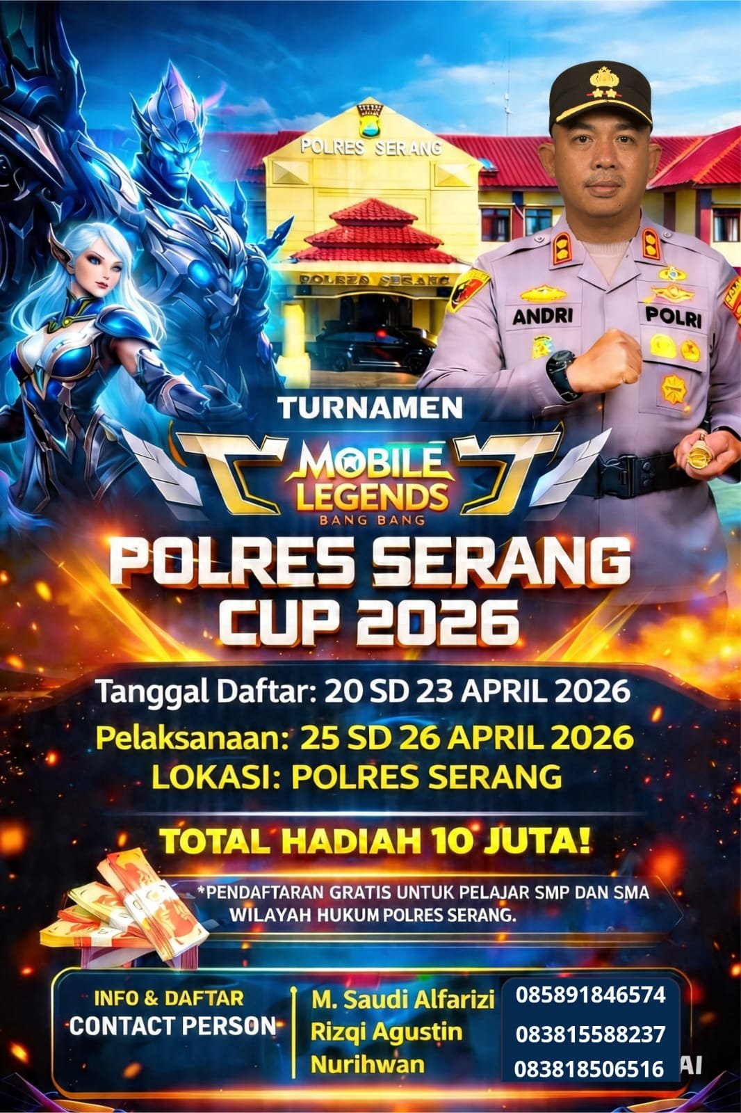 Kapolres Serang Fasilitasi Pelajar Lewat Turnamen Mobile Legends&hellip;