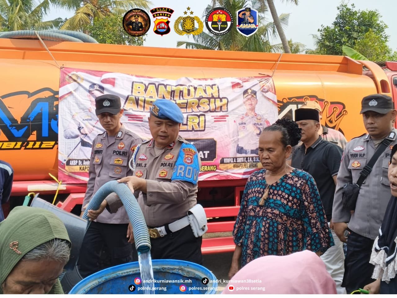 Polsek Carenang Distribusikan 25.000 Liter Air Bersih untuk…