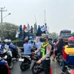Polres Serang Kawal Aksi Ratusan Buruh ASPSB Menuju Pendopo Bupati
